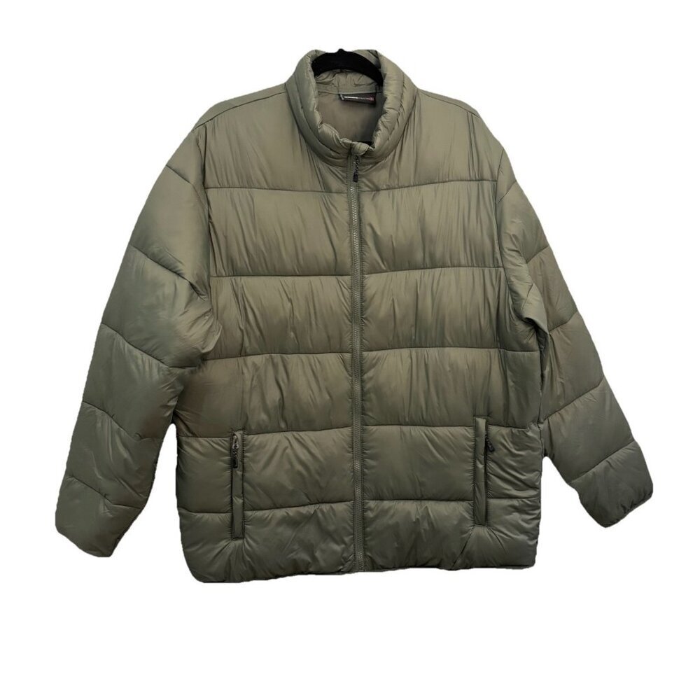 Swiss +Tech Packable Nylon Puffer Jacket Military Green Size Large Men